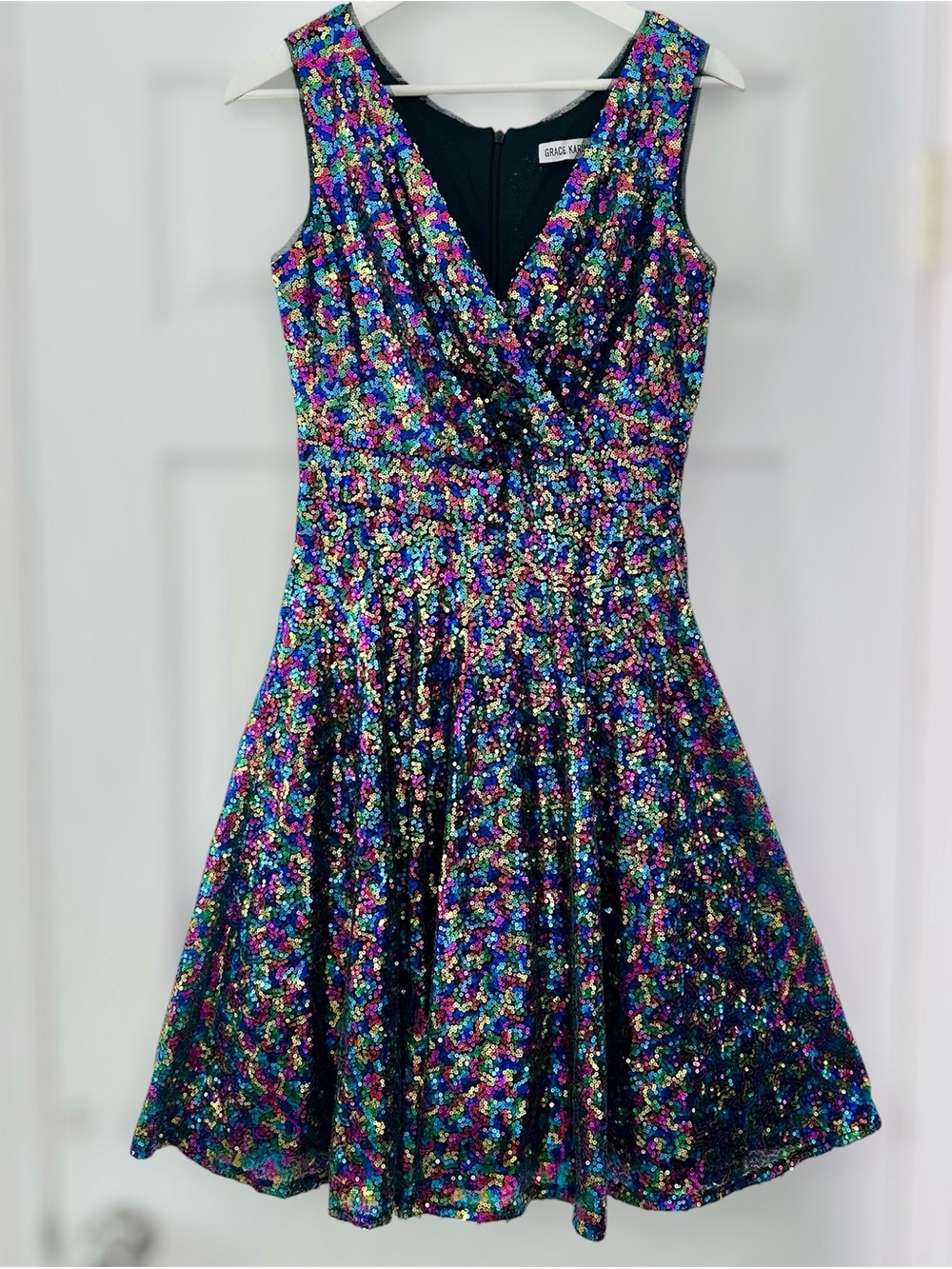 GRACE KARIN Multicolor sequin Dress, Size M, Party Cocktail Evening Sparklin